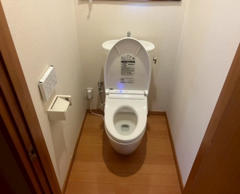 東京都台東区寺院トイレのウォシュレット交換後のトイレ設備