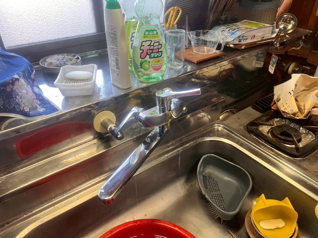 キッチン水栓交換後の全体確認状態